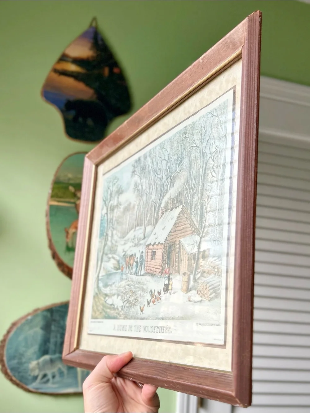 Framed Winter Cabin Print - 